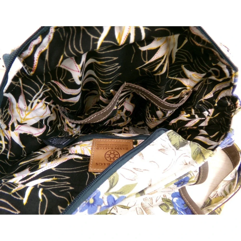 Myra Bag Cross Body Purse Messenger Bag Morning Glories Floral Design 11